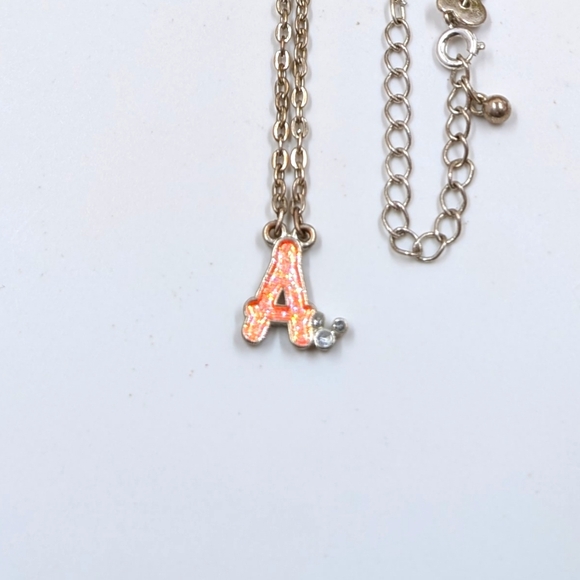 Disney Signed Letter A Initial Vintage Necklace with Genuine Crystal Accents - Picture 2 of 5